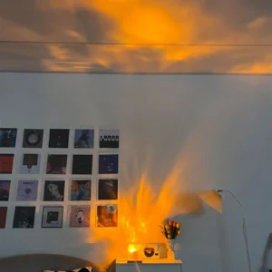 Dynamic Rotating Water Ripple Night Light 3 Colors Flame Crystal Lamp for Living Room Study Bedroom (No remote Attached
