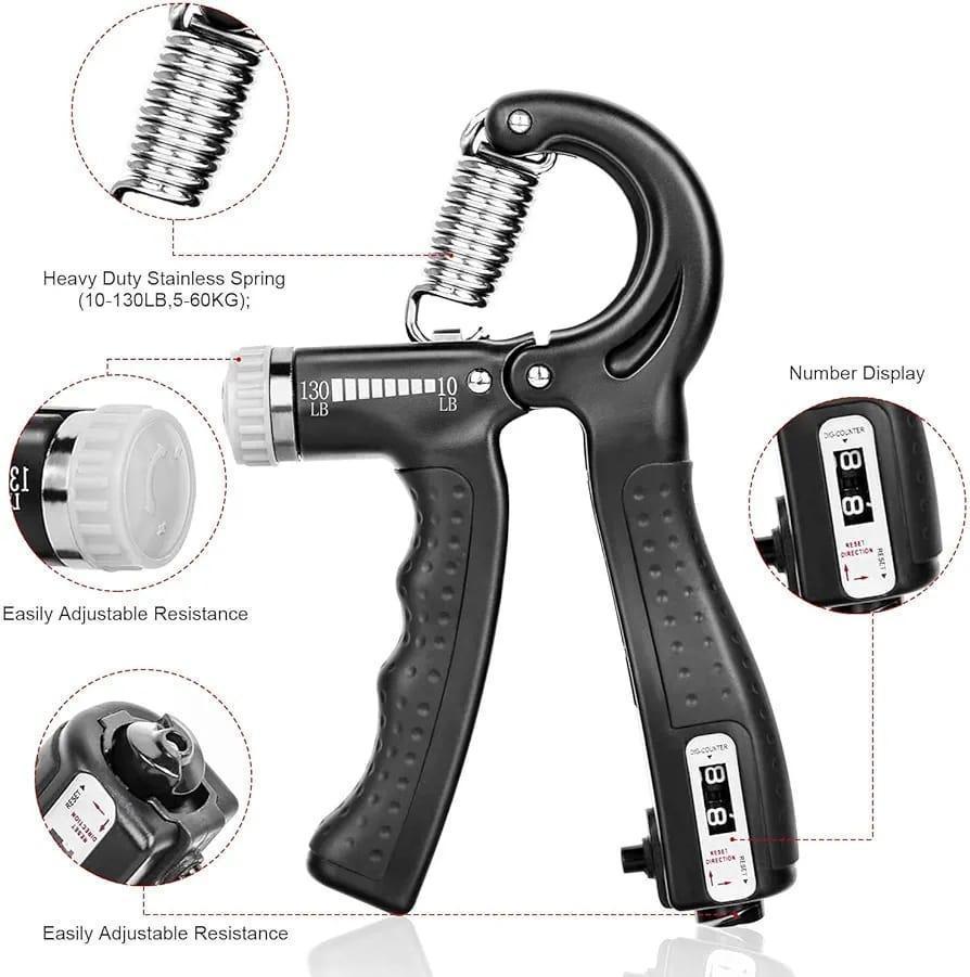 Hand Grip Strengthener Adjustable Resistance Wrist Strengthener Forearm Gripper Hand Workout Strength Trainer with count
