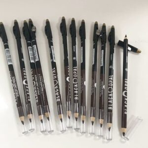 2 in 1 BLK/OPL Eye Pencil With Sharpener, Makeup 2 Colors Cosmetic Beauty Eyebrow Tool( Pack of 12 )