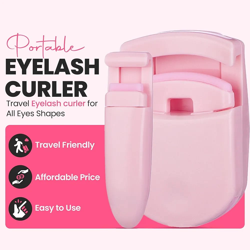 2-in-1 Eyelash Curler for All Eye Shapes – Professional Lash Curler for Natural Lift & Curl - Pink