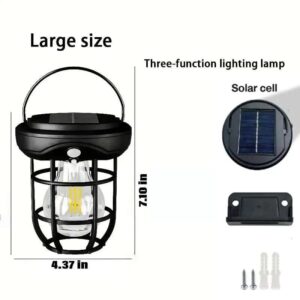 Solar Wall Lights Outdoor,Solar Camping Lights with 3 Lighting Modes & Motion Sensor, Waterproof LED Solar Camping L
