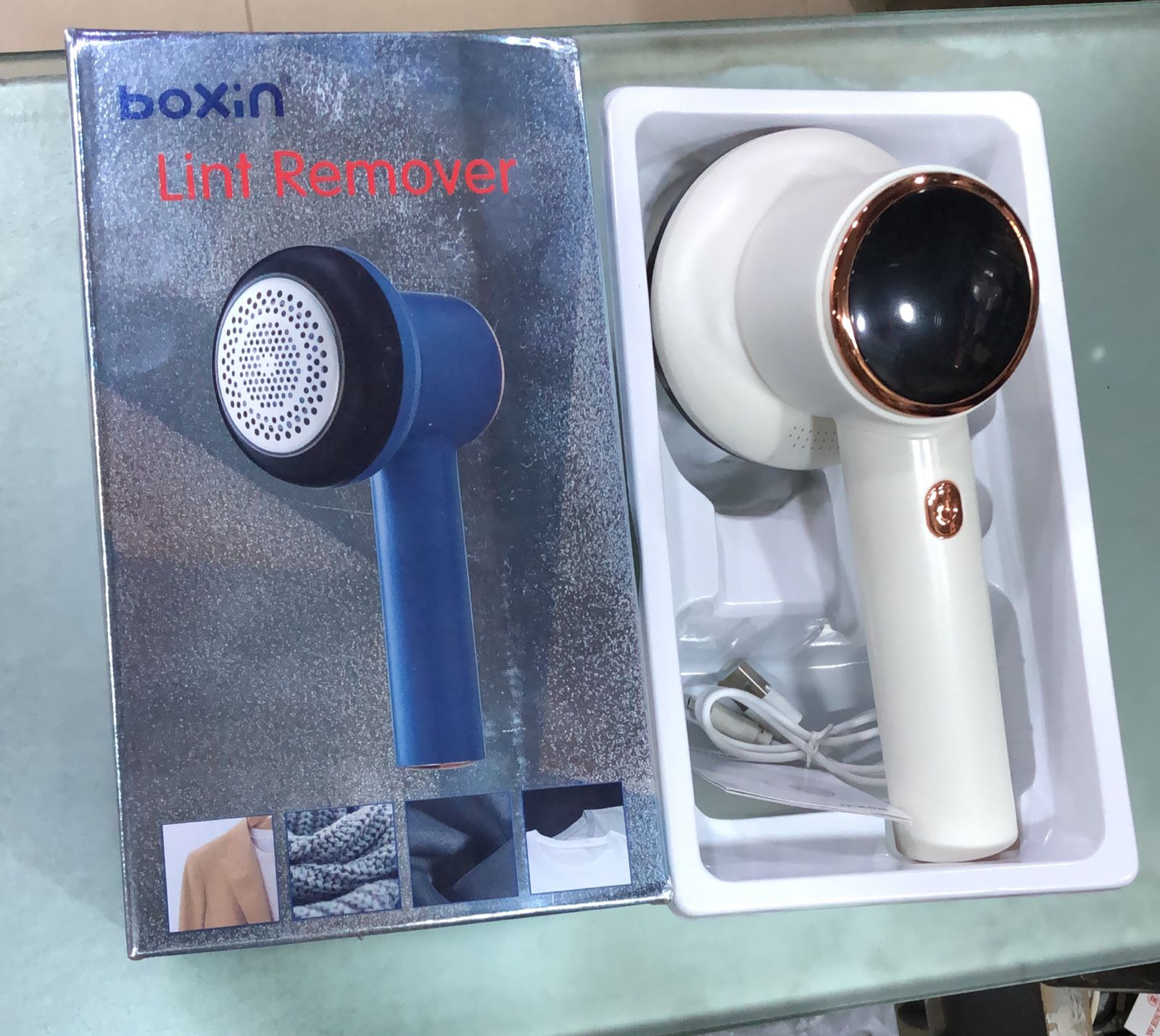 Boxin Portable Lint Remover Rechargeable With Led Display USB Portable Clothes Shaver for Fluff Pilling Fabric