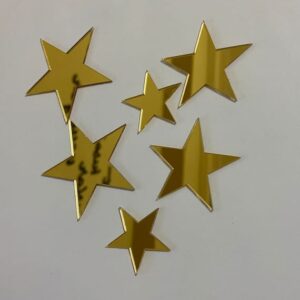 15 stars Mirror Matrial Acrylic Wall Art Decor star Stickers Decals for Kids Girls Bedroom Bathroom Playroom golden