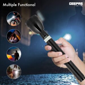 NEW EMERGENCY GePass Rechargeable LED Flashlight, 100,000 Hours of LED Life, Long Range Beam, CREE LED, Outdoor and Indo