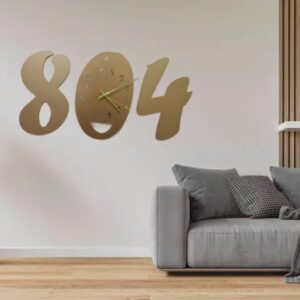 3d wall clock Wooden Golden color Wall Clock (804)