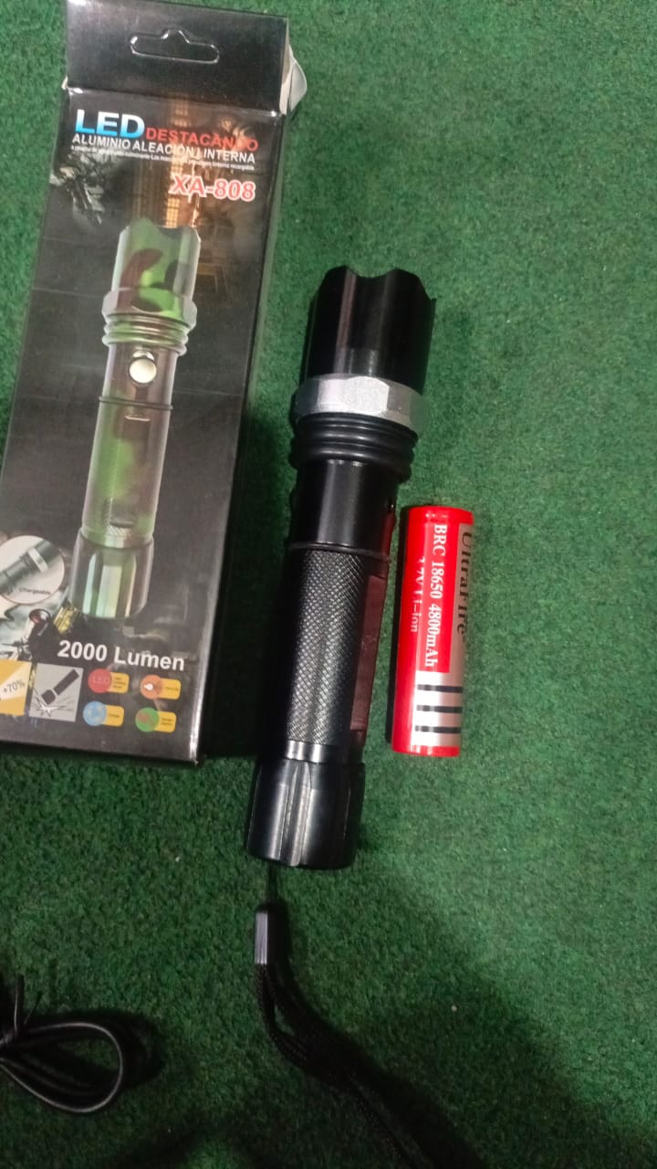 XA-808 High Quality Metal body USB Rechargeable LED Flashlights Zoomable Multifunction Zoom High Lumens for Emergencies,