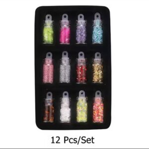 DIY Starry Nail Art Kit, Nail Decals, Glitter Jar Art kit Features a Selection of Starry Nail Stickers, Multi-pattern Wo