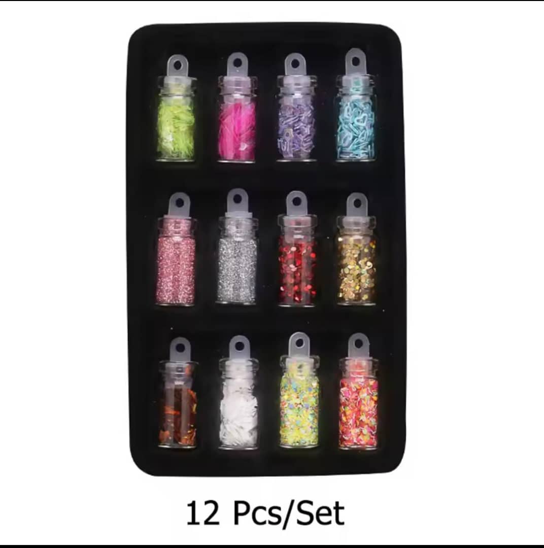 DIY Starry Nail Art Kit, Nail Decals, Glitter Jar Art kit Features a Selection of Starry Nail Stickers, Multi-pattern Wo