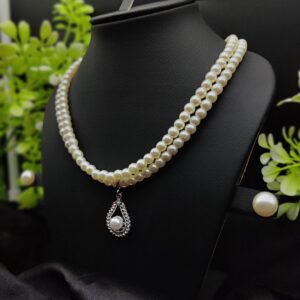 Imported Exquisite Pearl Necklace Set with Radiant Pendant & Earrings | Best Quality Necklace For Girls & Wome