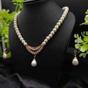 ✨ Imported Pearl Perfection Dual-Strand Necklace Set with Elegant Teardrop Pendant ✨ | Artificial Necklace For Girls &am