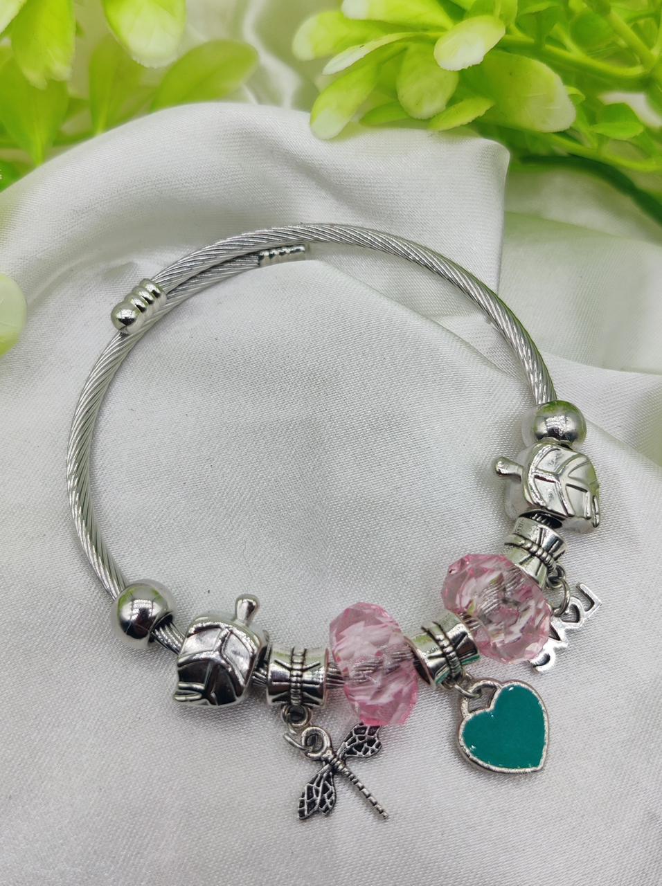 1 Piece Imported Elegant Pandora Bracelet with Heart & Love Charms  ✨ | Best Quality Bracelet For Girls & Women