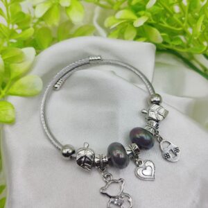 1 Piece Imported Pandora Charm Bracelet with Elegant Pearl Accents and Cute Charms | Best Quality Bracelet For Girls &am