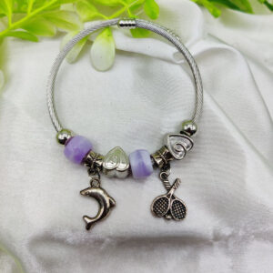 Imported Elegant Dolphin Charm Pandora Bracelet with Purple Accents | Best Quality Bracelet For Girls & Women | Girl