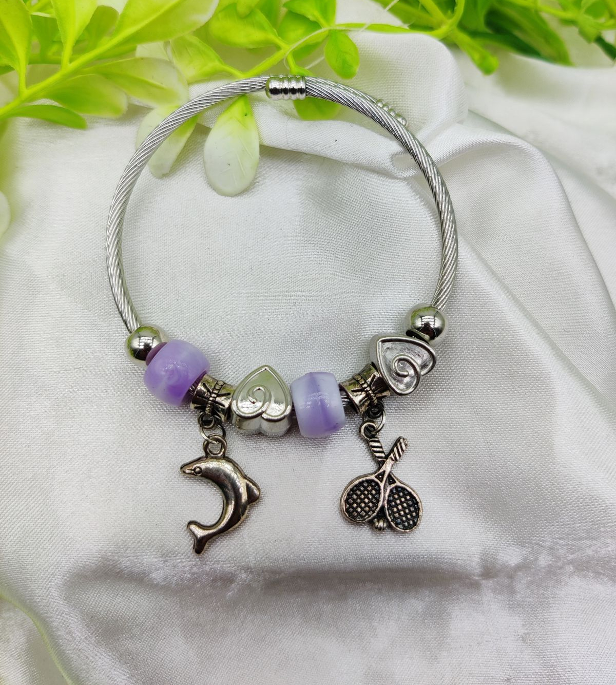 Imported Elegant Dolphin Charm Pandora Bracelet with Purple Accents | Best Quality Bracelet For Girls & Women | Girl