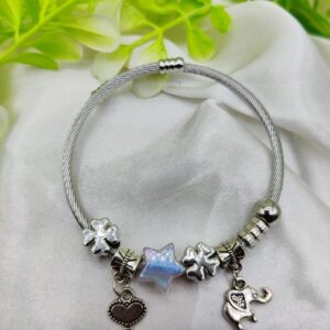 1 Piece Imported Elegant Pandora-Style Charm Bracelet - Starry Opalescent Design | Best Quality Artificial Bracelet For