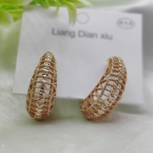 Imported Elegant Hollow Heart Design Gold-Plated Hoop Earrings - Luxurious Gold Finish | Best Quality Artificial Earring