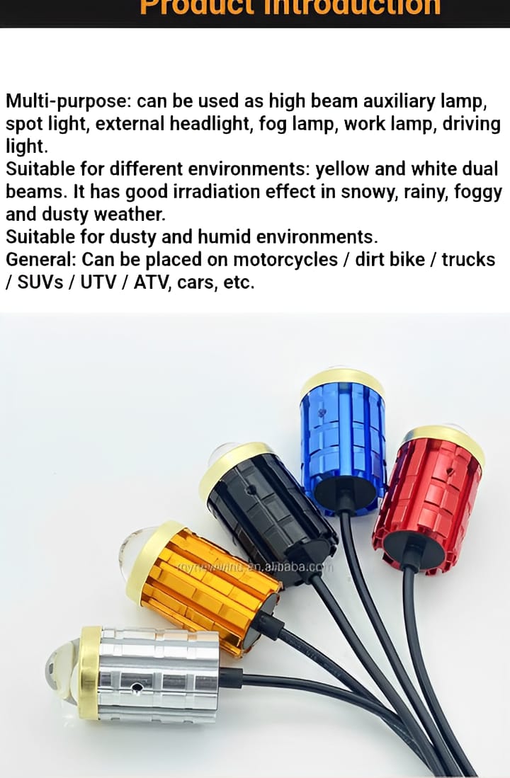 New Mini Driving Fog Light for All Motorcycle, Cars, Jeep 4 Functions White,Yellow,,Combo And Flasher Lens Projectors Au