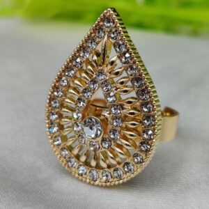 1 Piece Import Radiant Teardrop Crystal Embellished Ring | Best Quality Adjustable Ring For Girls & Women | Ring For