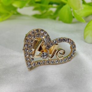 1 Piece Imported Radiant Love Heart Crystal Ring - Shimmer with Elegance | Luxurious Design Ring | Adjustable Ring | Rin