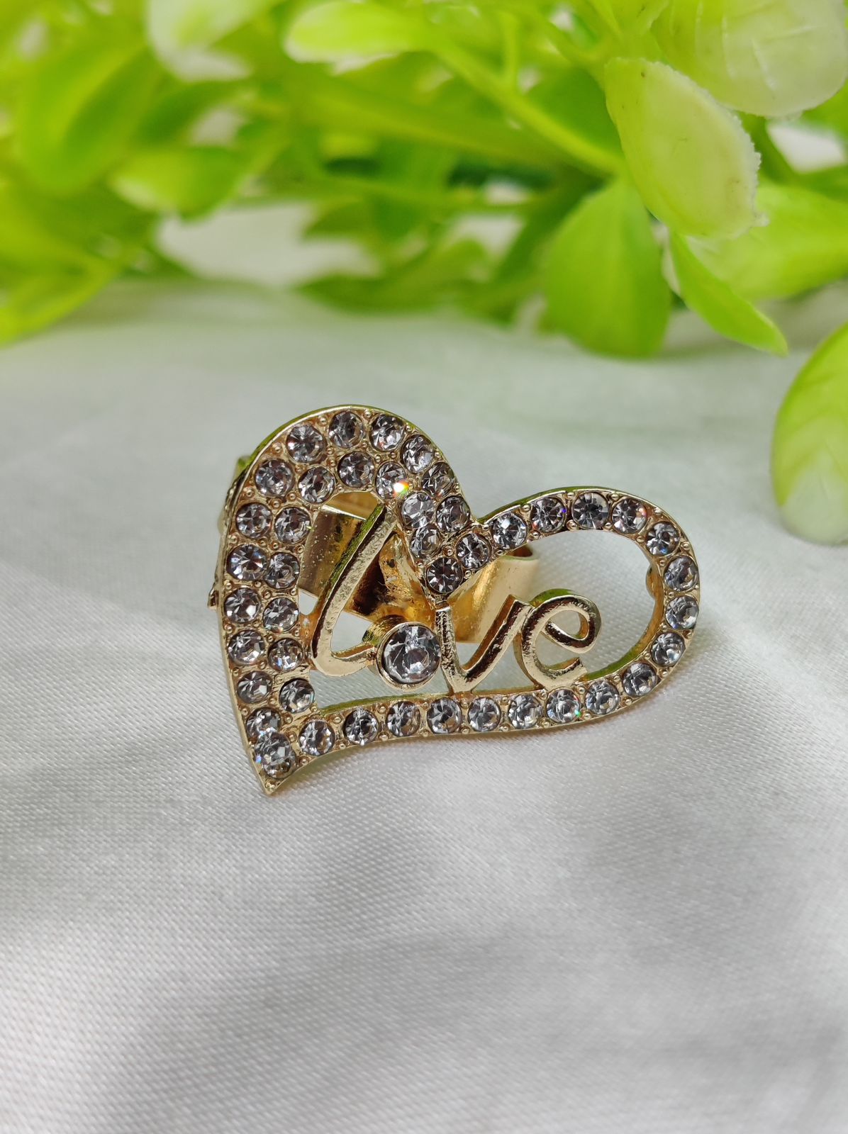 1 Piece Imported Radiant Love Heart Crystal Ring - Shimmer with Elegance | Luxurious Design Ring | Adjustable Ring | Rin