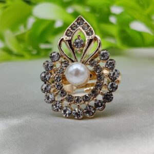 1 Piece Imported Radiant Crystal Blossom Ring – Unmatched Elegance in Every Detail   | Luxurious Design Ring | Adjustabl