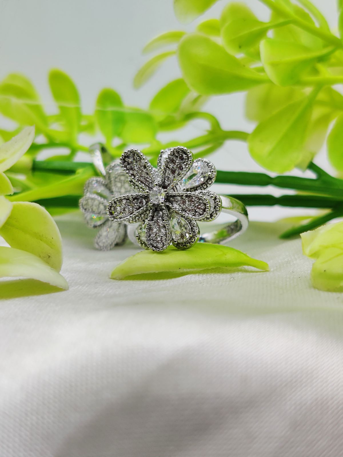 1 Piece Imported Blooming Elegance Adjustable Ring Set – Two Radiant Color   | Luxurious Design Ring | Adjustable Ring |