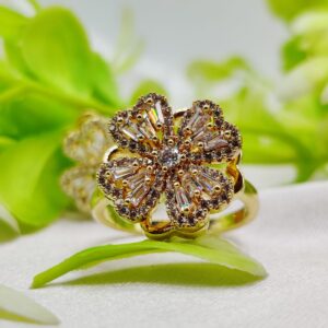 1 Piece Imported Dazzling Movable Floral Blossom Adjustable Rings - 2 Color Variants   | Luxurious Design Ring | Adjusta