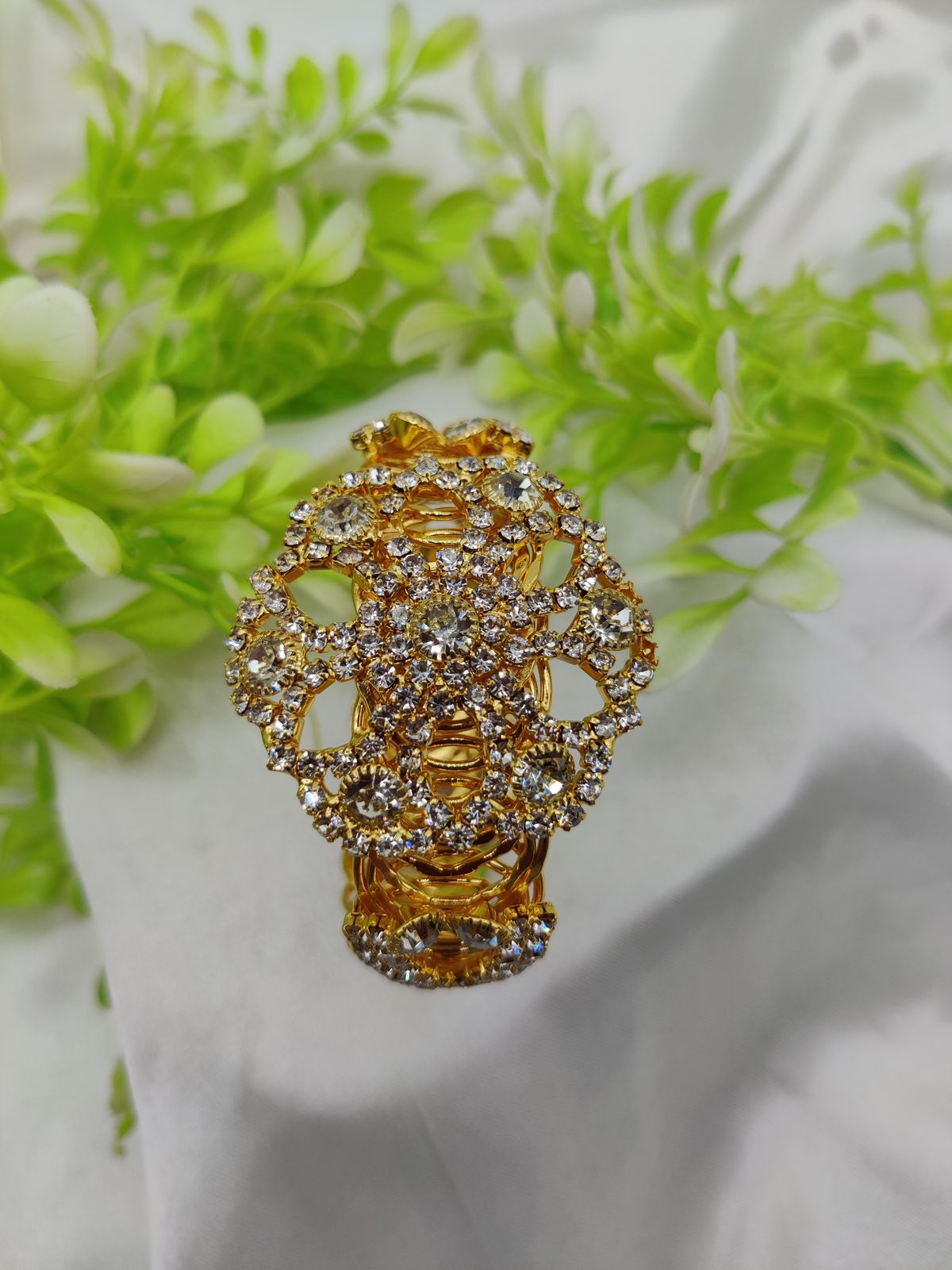 Imported Golden Lace Crystal Bracelet | Royal Ruby Elegance Bracelet | Royal Sapphire Glam Bracelet - Adjustable Bracele