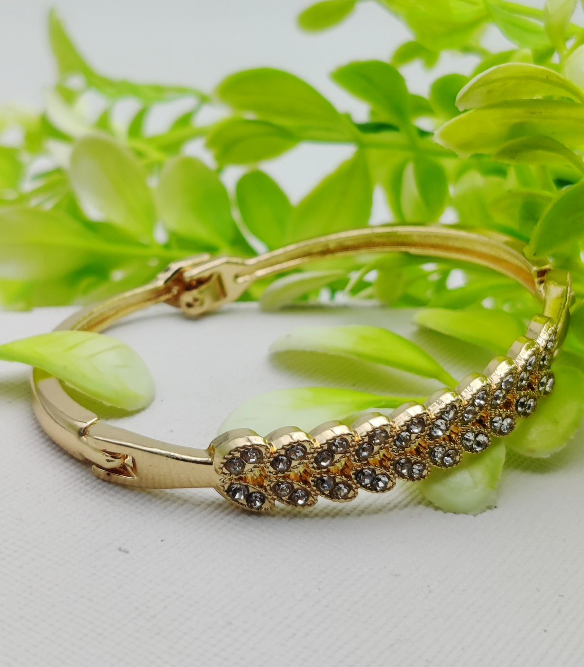 Imported Adjustable Leafy Crystal Bracelet – Elegance Redefined | Best Quality Artificial Bracelet For Girls & Women
