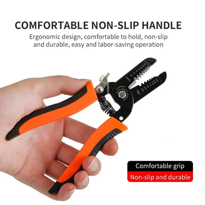 Stripping Pliers, Multifunctional Stainless Steel Wire Cable Stripping Pliers Cutting Tool Wire Cutter, Long-Nose Multi-