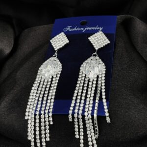 Imported Earrings In Multiple Design | Tarnish-Free Diamond-Shape, Heart Fringe, Long Heart Fringe, Radiant, Diamond Cas