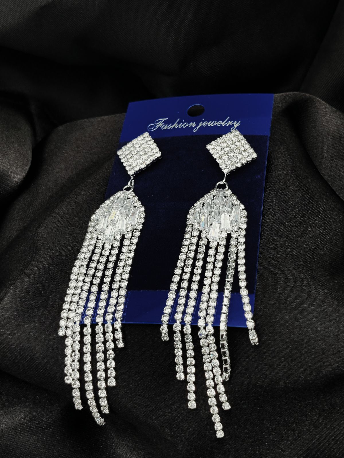 Imported Earrings In Multiple Design | Tarnish-Free Diamond-Shape, Heart Fringe, Long Heart Fringe, Radiant, Diamond Cas