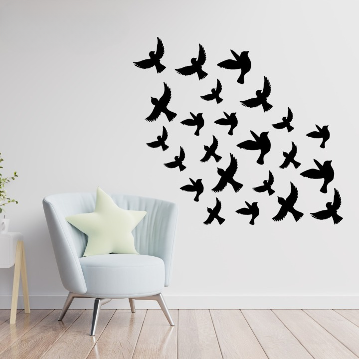 Buy One Get One Free 3D Wooden Sparrow ( Pack off 30 ) And Butterfly ( Pack off 30 ) Wooden Wall Decoration Items for Ho