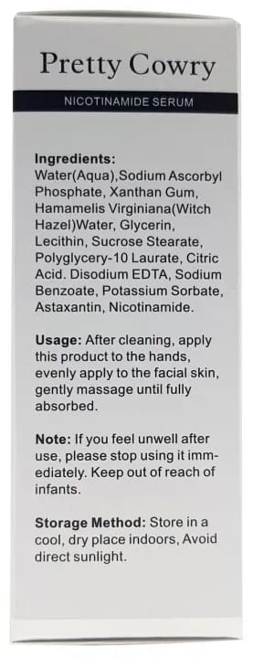 Pretty Cowry Nicotinamide Serum with Vitamin C | 30 ml Nicotinamide Face Serum for Anti-Wrinkles and Age, Even Skin, Aga