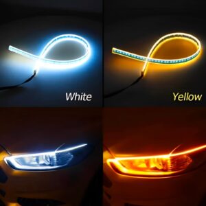 01 Pcs Trending Hub Universal Bike Strip Light – Dual Color Turn Signal (Yellow & White) | Best Quality Strip Light