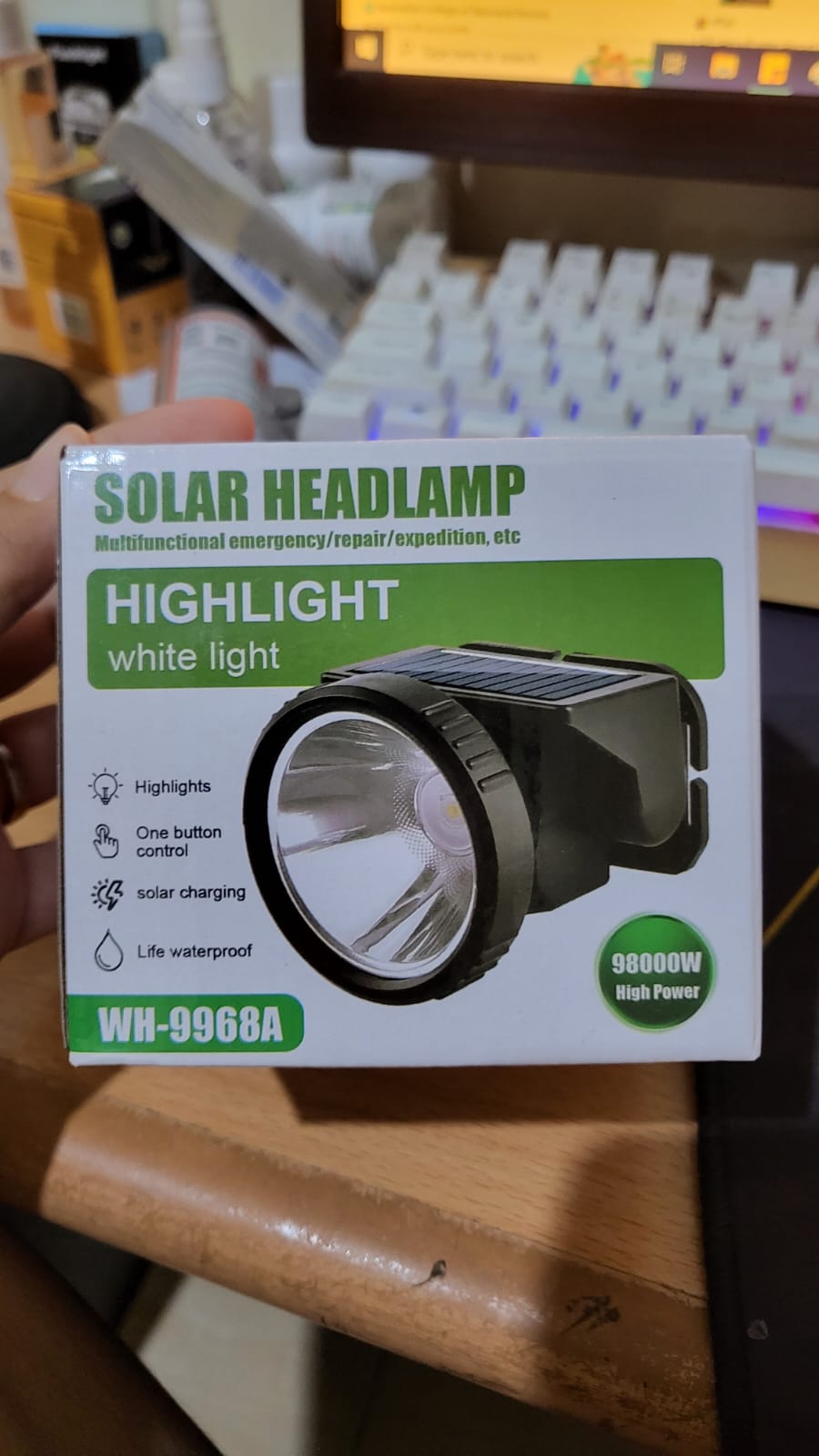 Solar Headlamp WH-9968A – Ultra-Bright, Rechargeable & Eco-Friendly for Outdoor Adventures!
