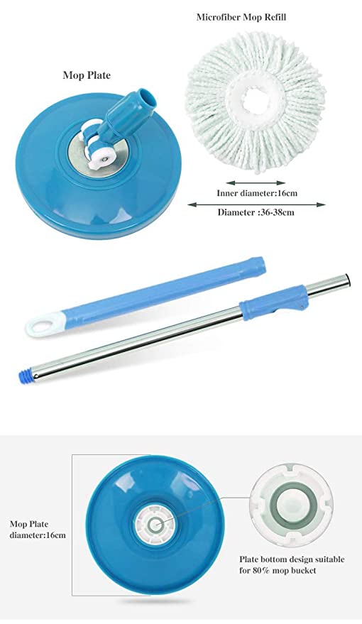 360 Degree Rotating Spin Mop - Original Replacement Parts for Home, Kitchen & Bathroom Cleaning spin mop ( Random Co