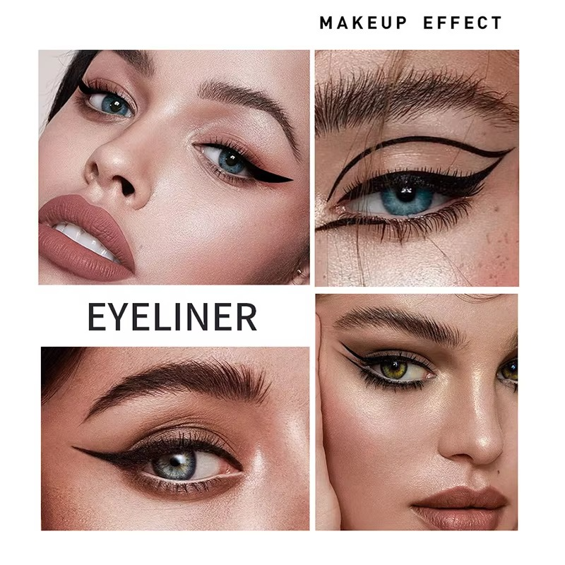 2 in 1 Winged Stamp Liquid Eyeliner Pencil Waterproof Fast Dry Lasting Black Eye Liner Pen | 2 in 1 Fit Colors Eyeliner