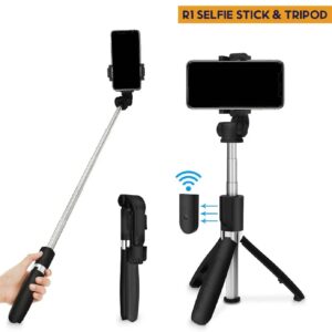 Selfie Stick Tripod R1S Bluetooth Remote Control Tripod Selfie Stick New Model with Wireless Remote Shutter Compatible w
