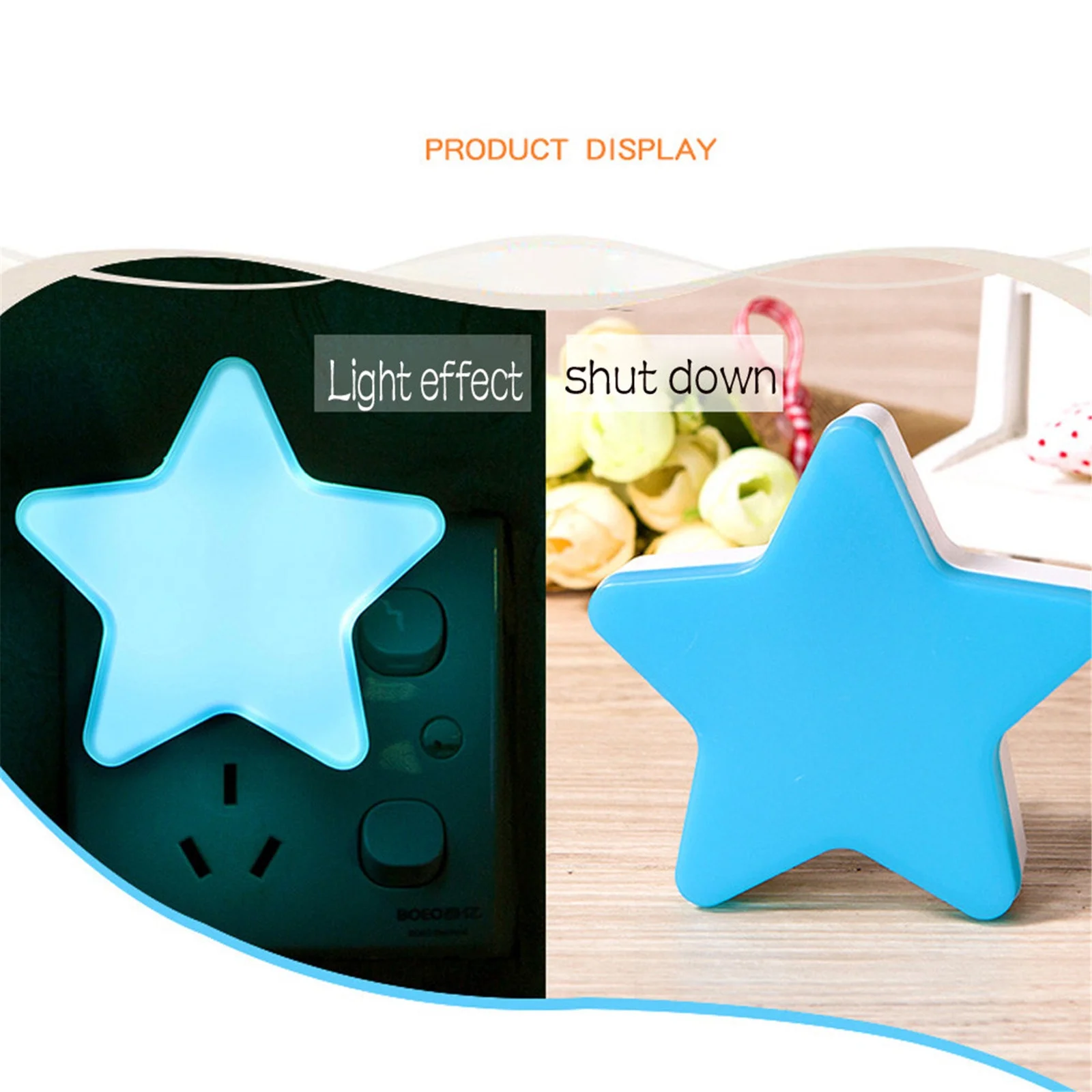 1 PC LED Night Light Sensor Control Night Lamp Energy Saving LED Sensor Lamp Star Shape Nightlight for Children Kids Bed