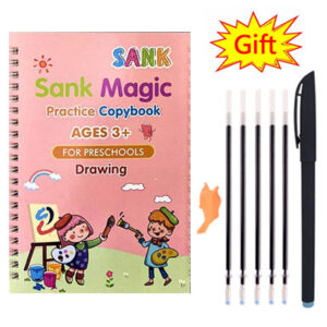 Pack Of 4 Pcs With 10 Refill Copybooks Pen Magic Copy Book Free Wiping Children's Kid Writing Sticker Practice Copybook