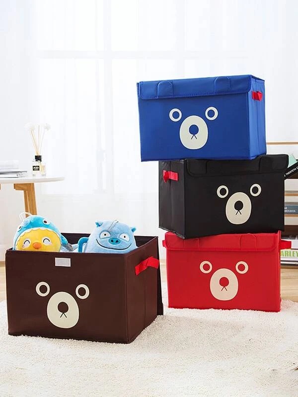 1 Pc Panda Design Folding Storage Bins Quilt Basket Kid Toys Organizer Storage Boxes Cabinet Wardrobe Storage Bag (rando