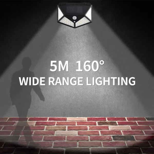 Solar Lights Outdoor Lighting Wireless Motion Sensor Lights IP65 Waterproof 270°Wide Angle Security Wall Lights