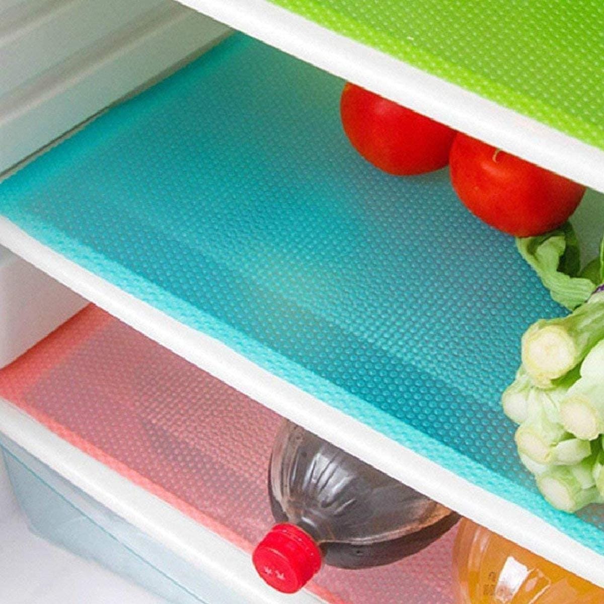 Refrigerator Mats Shelf Liners, 45 ×150cm Plastic Refrigerator Liners Washable Can Be Cut Waterproof Refrigerator Pads F