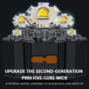 5 LED Headlamp Rechargeable Powerful Head Lamp with Built-in Battery Outdoor Camping Headlight Head Flashlight Head Ligh