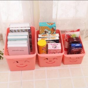 Smile basket Without cap pack off 3 | Storage Organizer Basket | Multipurpose Baskets For Kitchen, Home, Office & Ba
