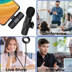k11 Type-C Wireless Microphone K8 Collar Mic for Type C - Noise Cancellation Reduction Wireless Mic for Phone for Mobile