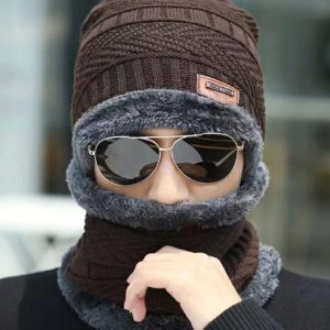 Head & Neck Cap Beanies Combo - woolen winter beanie cap with neck warmer muffler for men and women