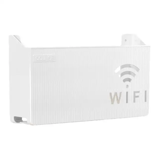 Router Storage Box Wall-mounted Plastic Cable Power Bracket Box Home Decoration Wireless Router Wifi Decoration, Set-top