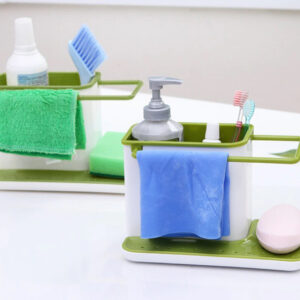 3-in-1 Soap Pump Dispenser With Sponge Holder Liquid Dispenser Container Hand Press Soap Organizer Kitchen Cleaner Tools